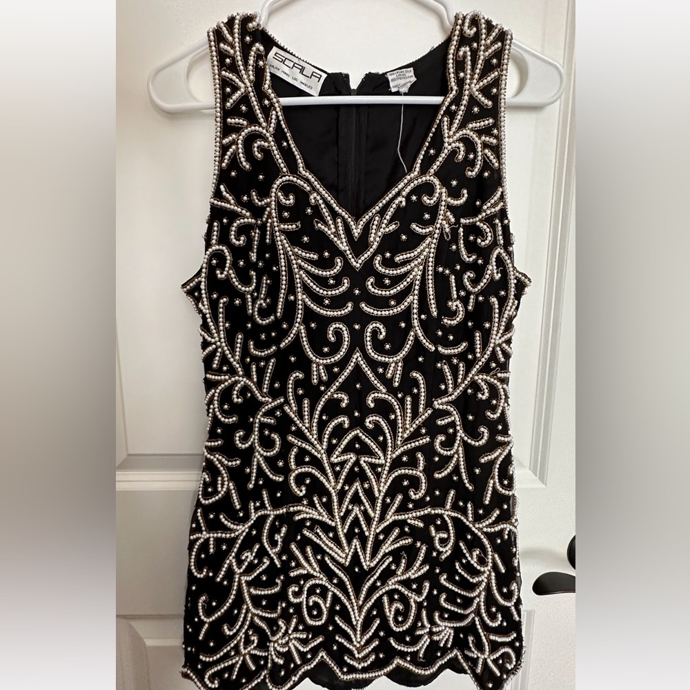 Vintage Scala finely beaded tunic night top. Hard to find! Size medium.